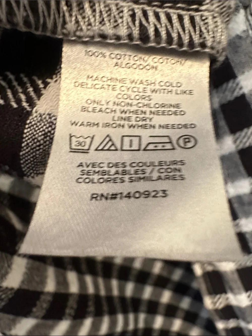 Loft 100% Cotton Black & White Check Button-Front Women’s Top Large - Picture 4 of 5